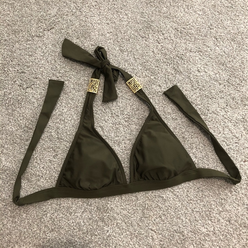 Gianni Bini triangle gold detail bikini top